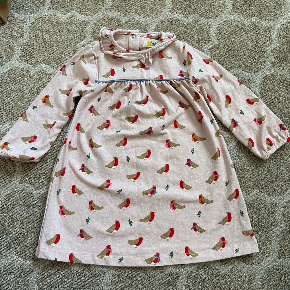 Baby Boden Winter Bird Dress